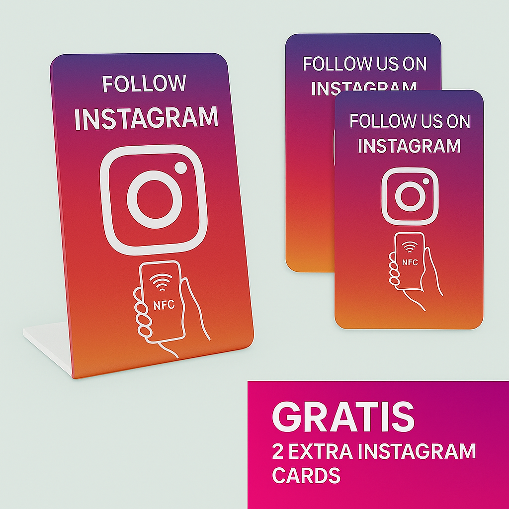 Telefoonbordje - Nu met 2 gratis Insta kaartjes! Onze chip opent jouw Instagram pagina
