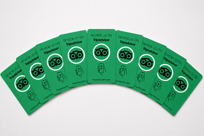 Tripadvisor review kaarten - Onze chip opent jouw Tripadvisor pagina.