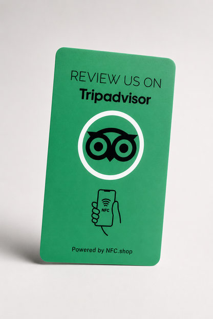 Tripadvisor review kaarten - Onze chip opent jouw Tripadvisor pagina.