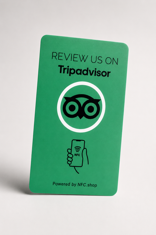 Tripadvisor review kaarten - Onze chip opent jouw Tripadvisor pagina.
