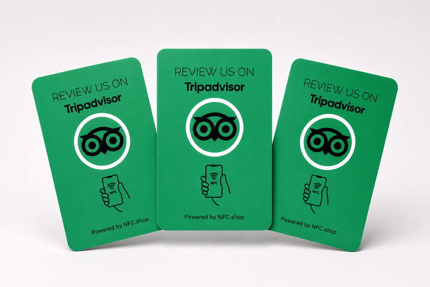 Tripadvisor review kaarten - Onze chip opent jouw Tripadvisor pagina.