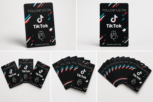 Tiktok kaarten 'Follow us' - Onze chip opent jouw Tiktok pagina.- Leuke gadget