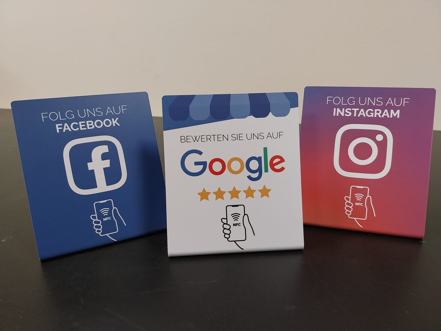 Telefoonbordjes - set Google, Facebook, Instagram