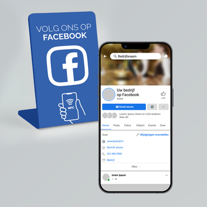 Telefoonbordje - Onze chip opent jouw Facebook pagina