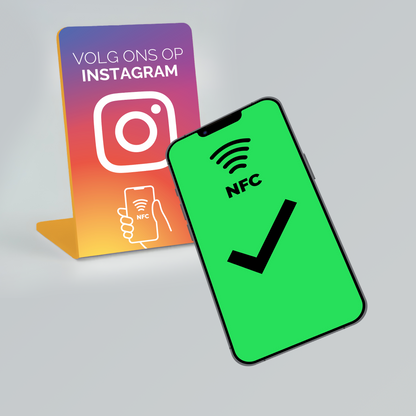 Telefoonbordje - Onze chip opent jouw Instagram pagina