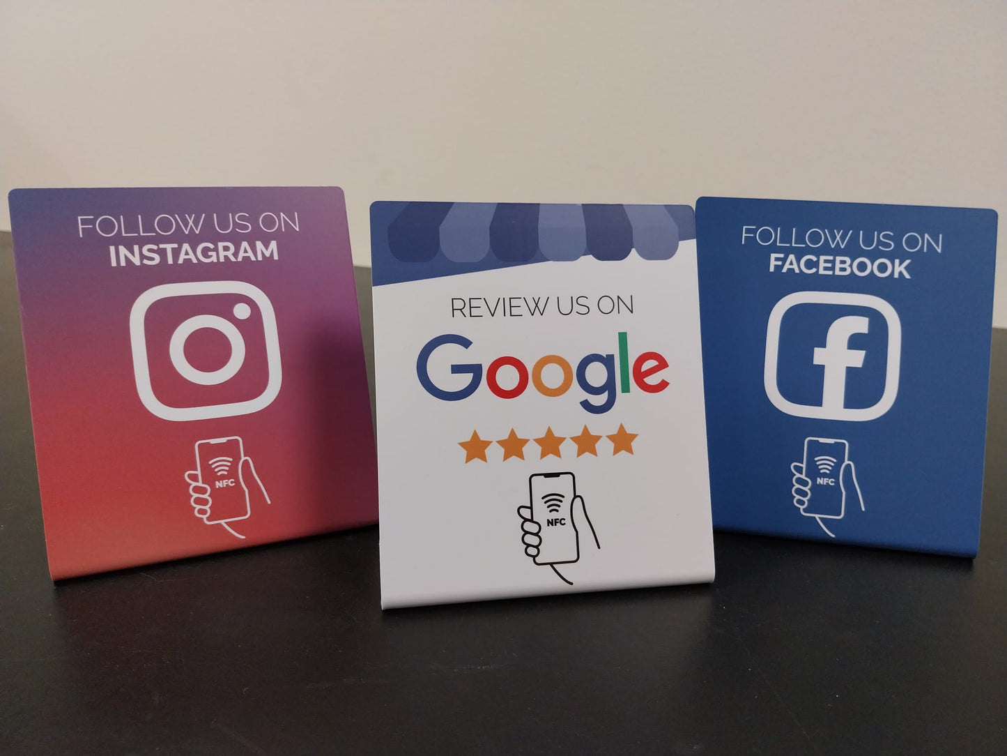 Telefoonbordjes - set Google, Facebook, Instagram