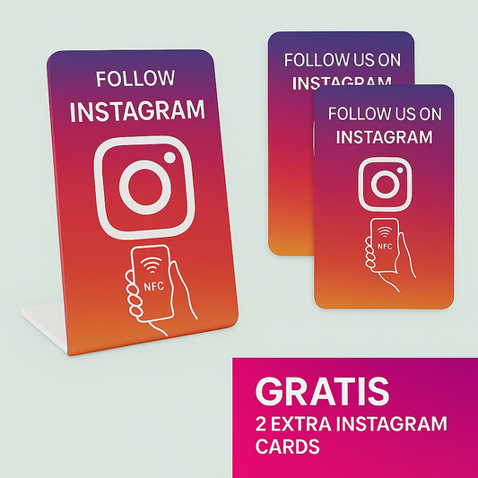 Instagram-Anzeige „Folg uns“.