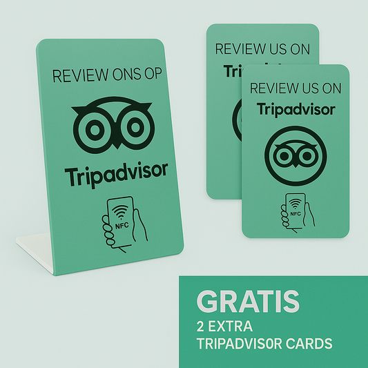 Telefoonbordje -Nu met 2 gratis Tripadvisor kaartjes!  Onze chip opent jouw Tripadvisor Review pagina