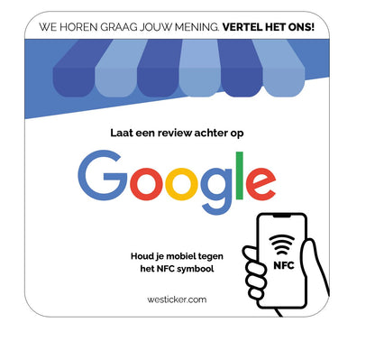 Telefoonplankje - Nu tijdelijk met 2 gratis Google review kaartjes erbij!! Onze chip opent jouw Google Review pagina.