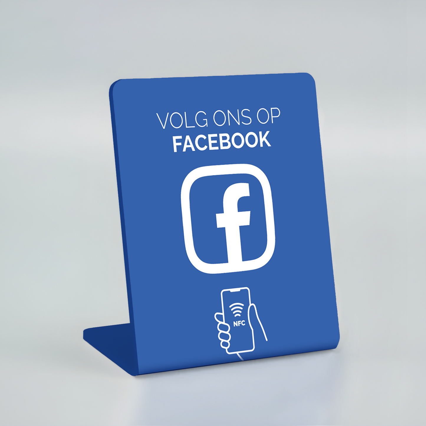 Telefoonbordje - Onze chip opent jouw Facebook pagina. (breed)