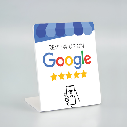 Google review display - Nu tijdelijk met 2 gratis Google review kaartjes erbij!! (breed) (English)