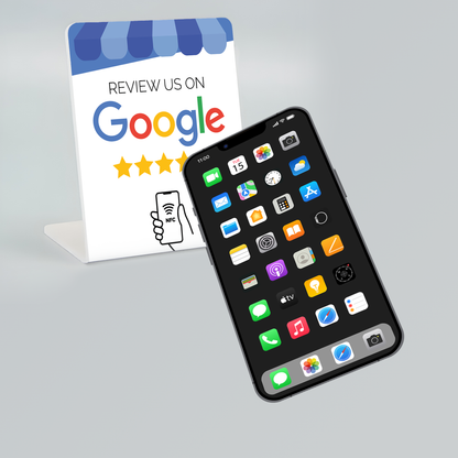 Google review display - Nu tijdelijk met 2 gratis Google review kaartjes erbij!! (breed) (English)