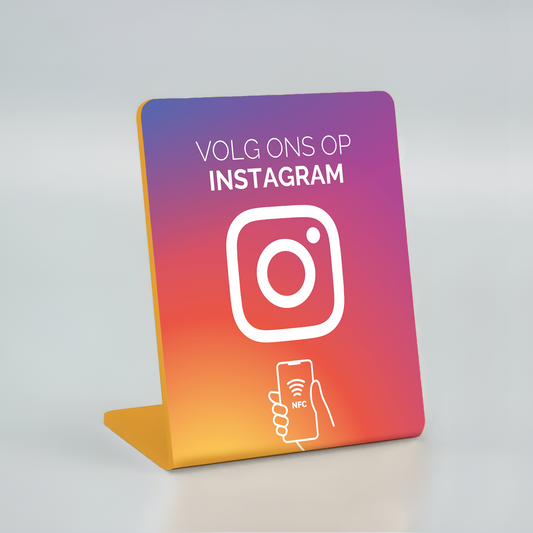 Telefoonbordje - Onze chip opent jouw Instagram pagina. (breed)