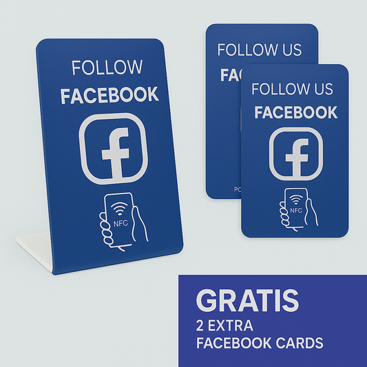 Facebook-Anzeige „Folg uns“.