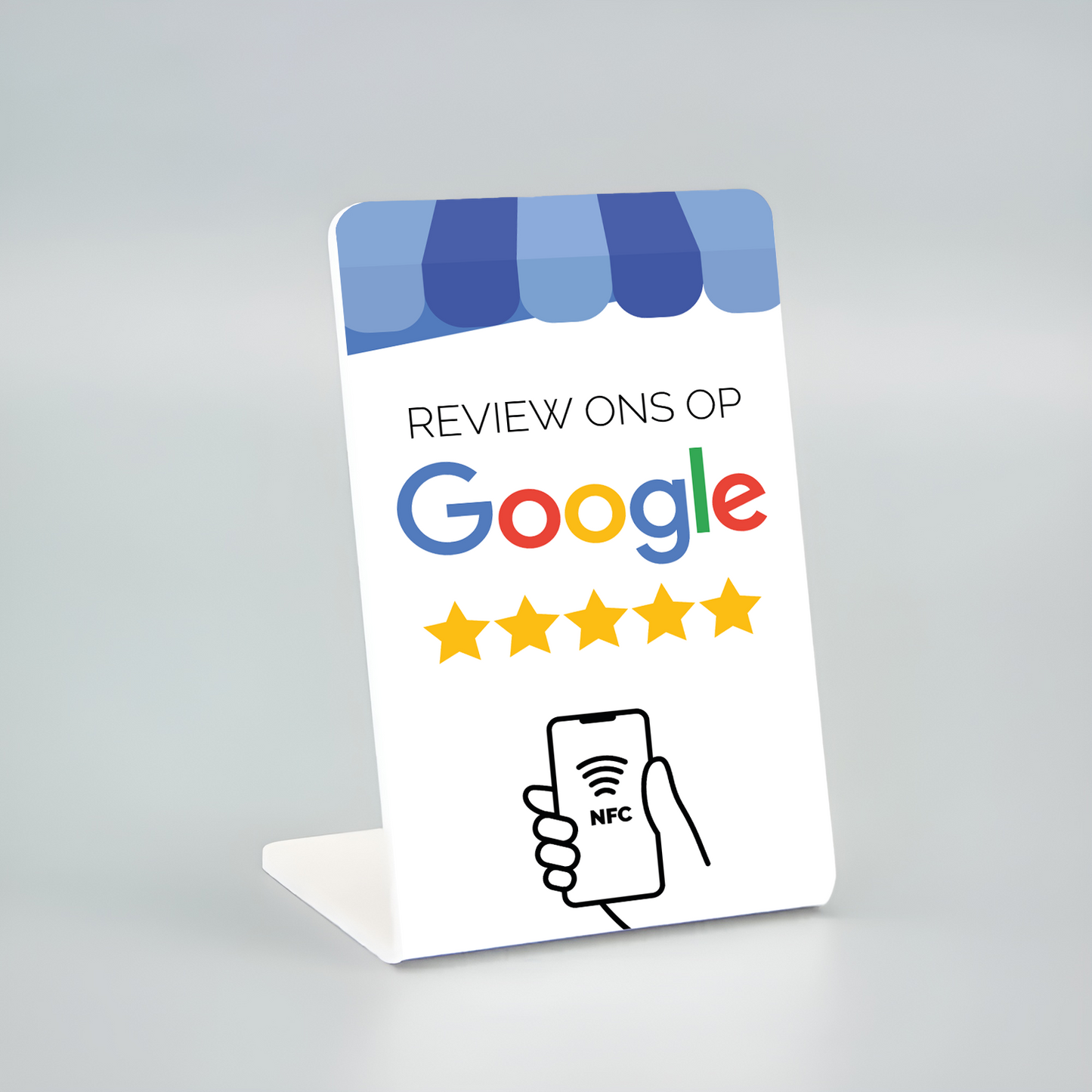 Telefoonbordje - Nu tijdelijk met 3 gratis Google review kaartjes! Onze chip opent jouw Google Review pagina.