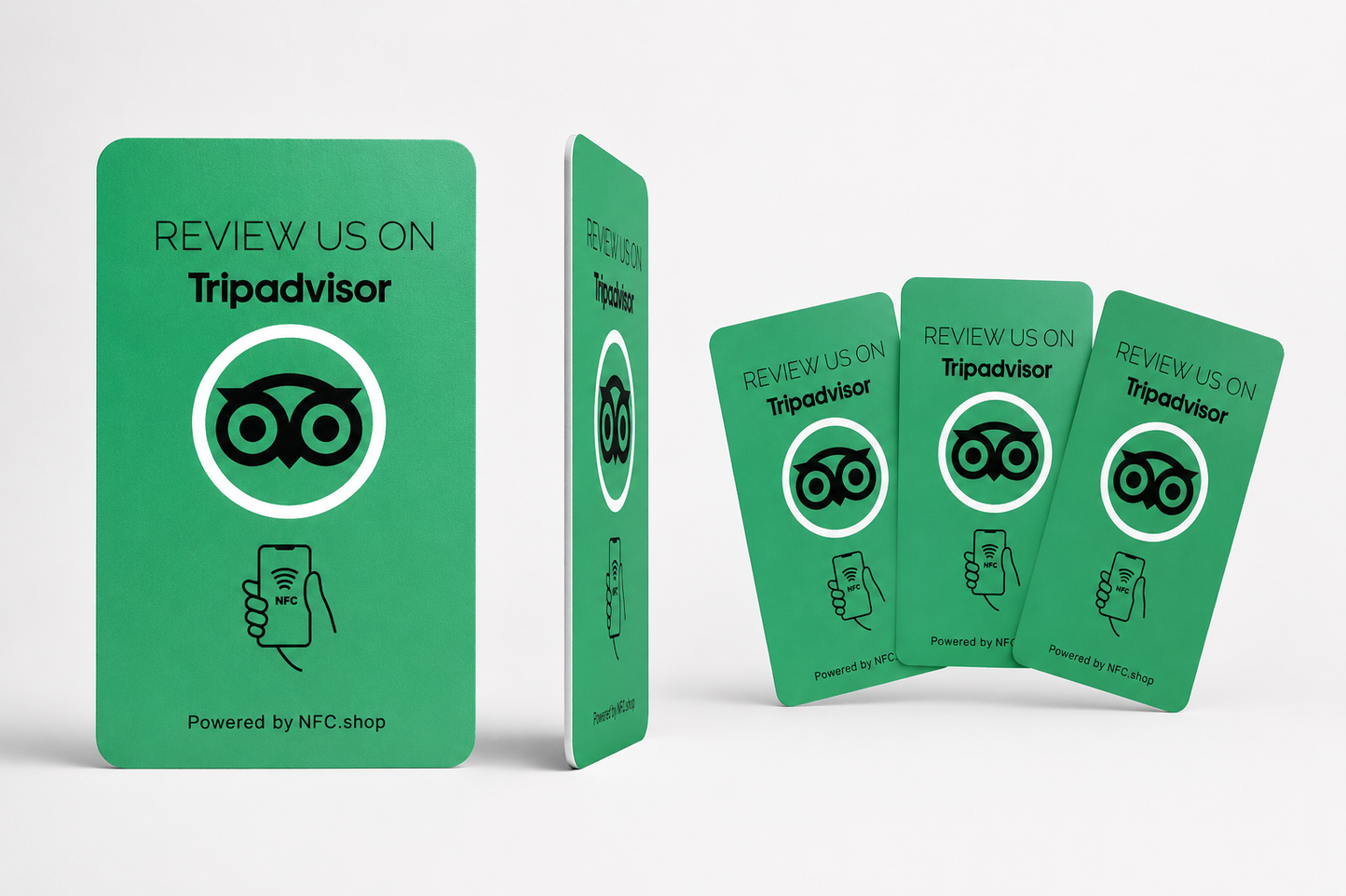 Tripadvisor review kaarten - Onze chip opent jouw Tripadvisor pagina.