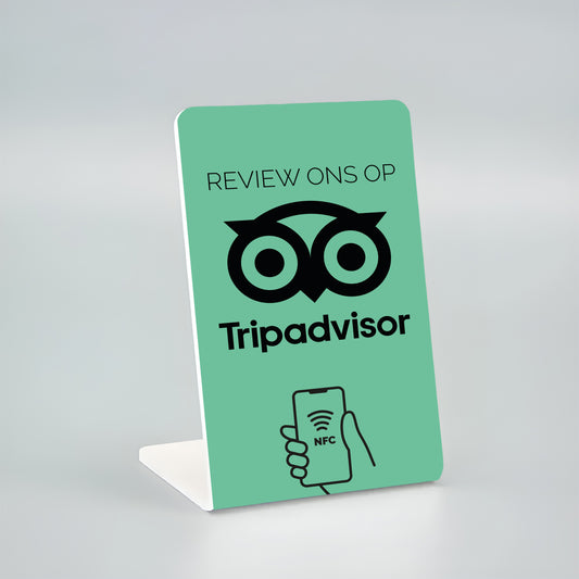 Telefoonbordje - Onze chip opent jouw Tripadvisor Review pagina