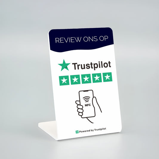 Telefoonbordje - Onze chip opent jouw Trustpilot Review pagina